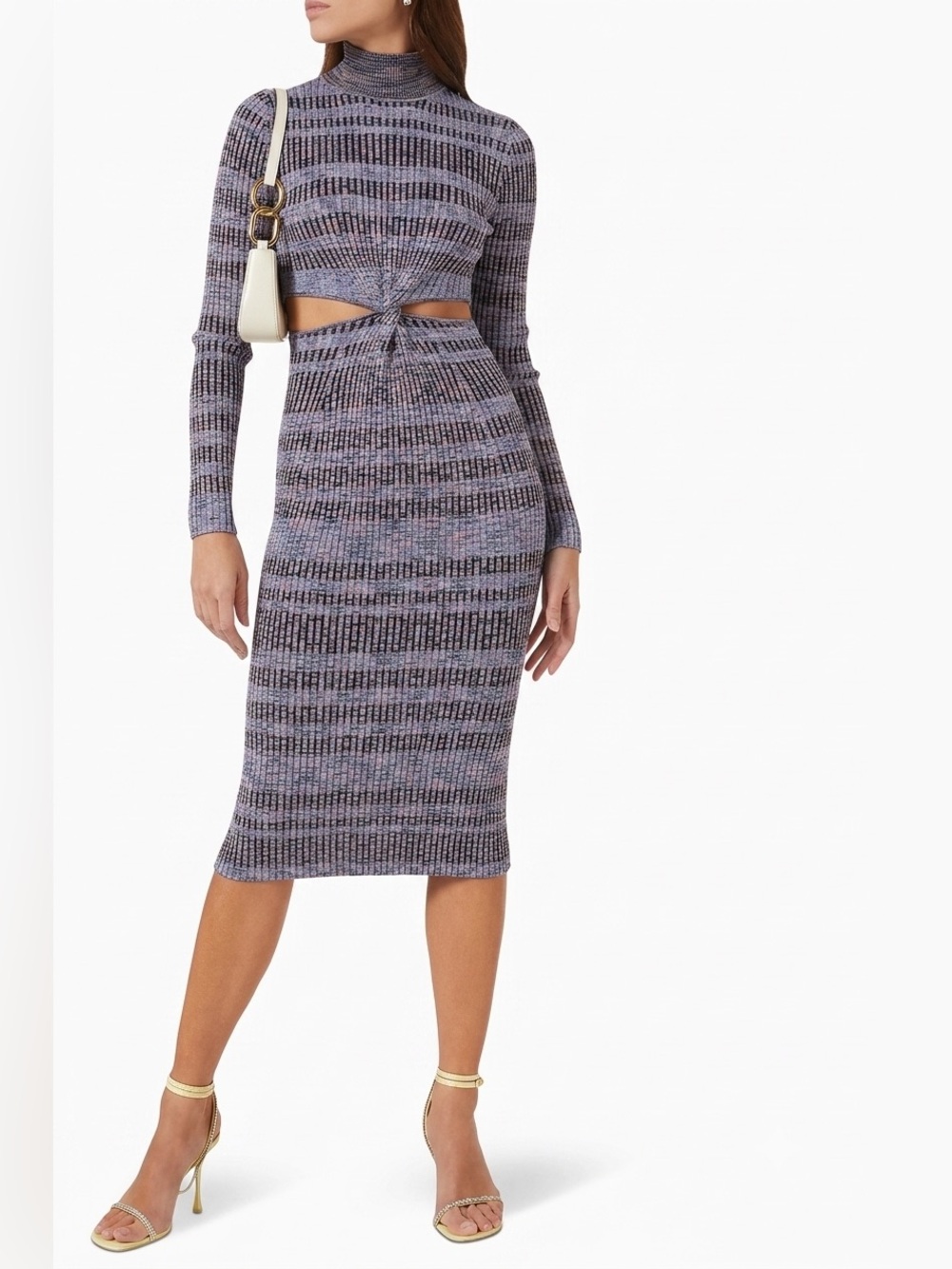 Jonathan Simkhai Fable Space Dye Midi Sweater Dress in Midnight Sz Small NWOT